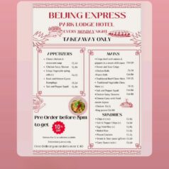 Monday Chinese takeaway menu
